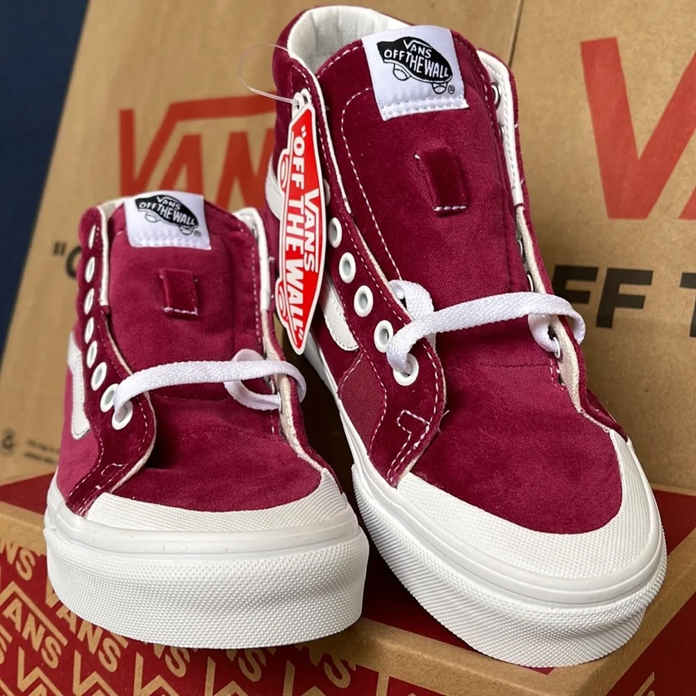 Vans Sk8-Hi Reissue 13 Velvet Beet Red/True White sneakers WMNS - Picture 8 of 16